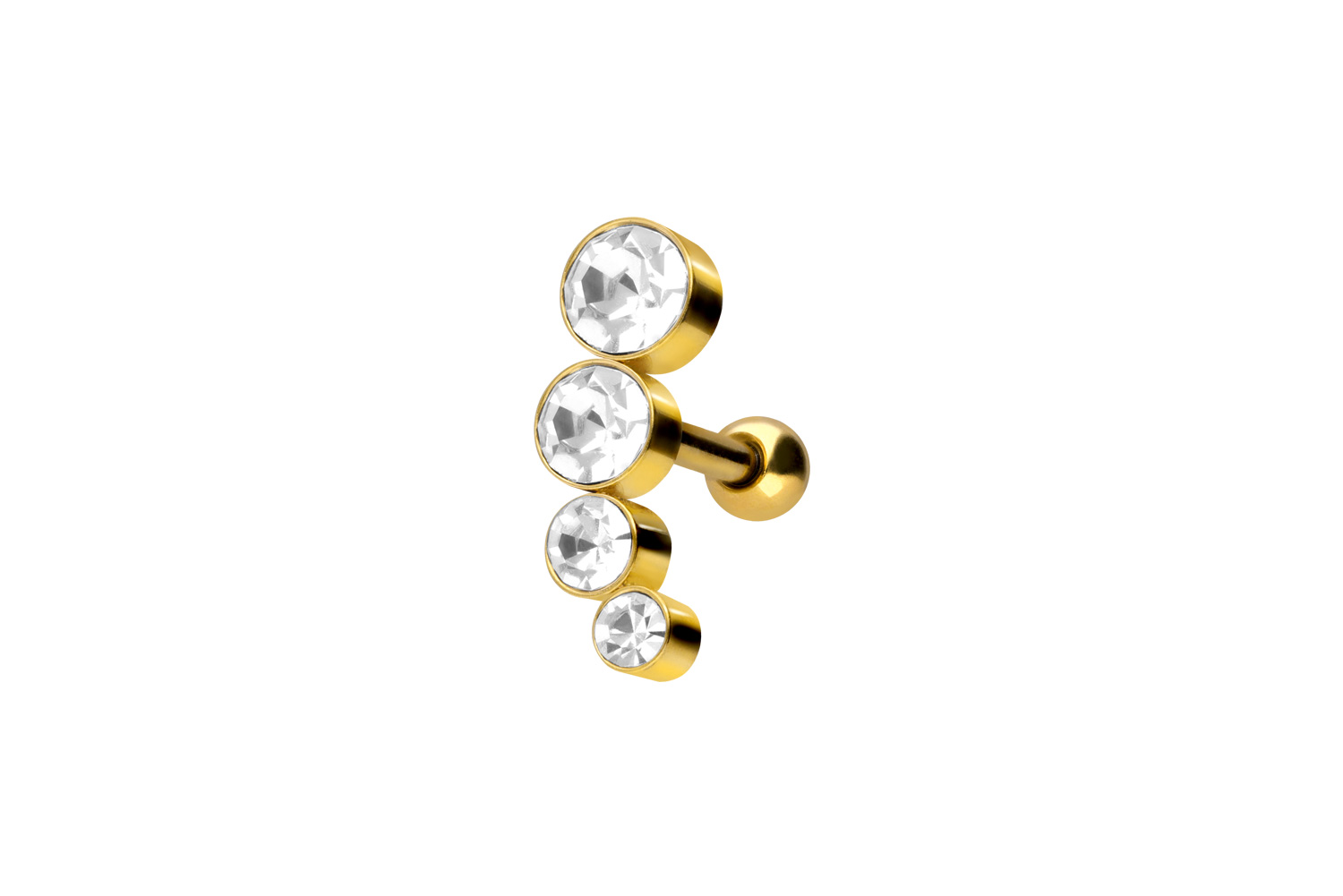 Chirurgenstahl Ohrpiercing 4 KRISTALLE